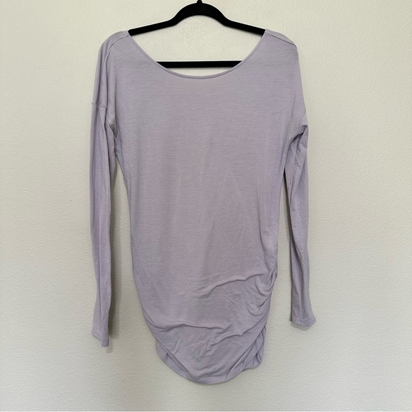 Lucy women’s long sleeve ruched side tunic top lavender purple size s small - Picture 1 of 3